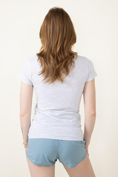 Basic Crewneck T-Shirt for Women in White Heather 