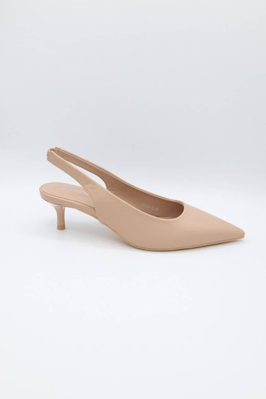 Berness Shoes Dana Slingback Kitten Heels for Women in Beige