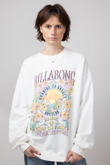 Billabong Ride in Oversized Sweatshirt for Women in White