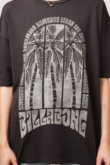  Billabong We Are Dreaming Oversized Graphic T-Shirt for Women in Off Black 