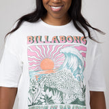 Billabong Vision of Paradise Oversized Graphic T-Shirt for Women in White