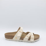 Birkenstock Franca Vegan Canvas Sandals for Women in Eggshell 