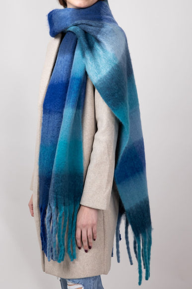 Blanket Scarf for Women in Blue