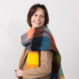 Blanket Scarf for Women in Orange