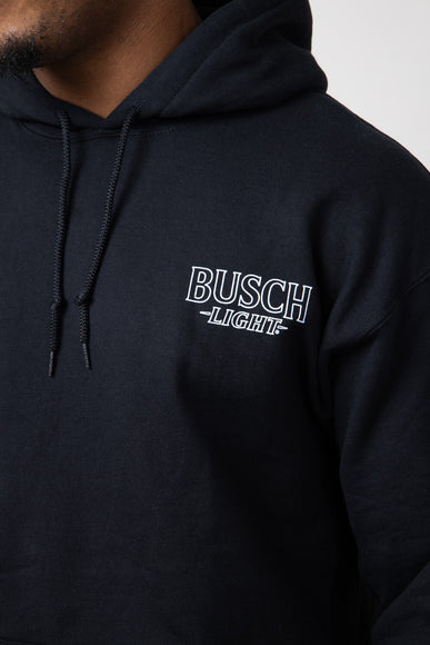 Busch Light Neon Logo Hoodie for Men in Black