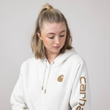 Carhartt Logo Sleeve Midweight Hoodie for Women in White