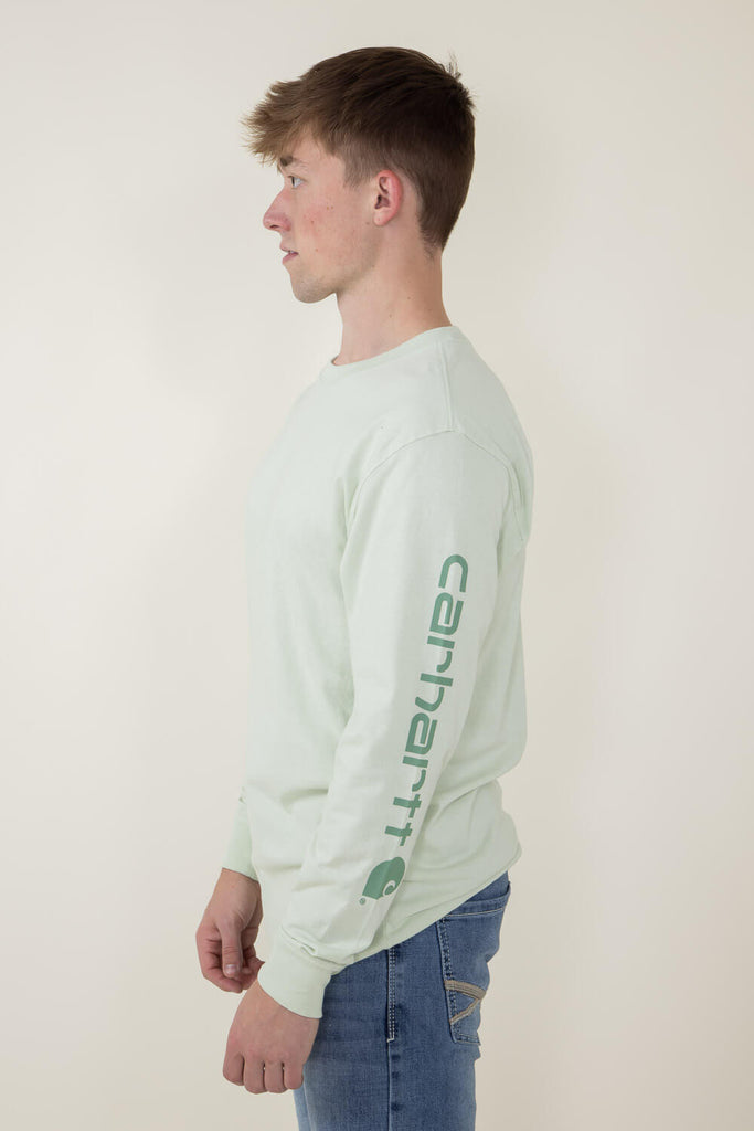 Carhartt Long Sleeve Logo T-Shirt for Men in Light Green | K231 