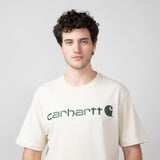 Carhartt Loose Fit Heavyweight Logo Graphic T-Shirt for Men in Oat Mlik