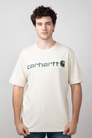 Carhartt Loose Fit Heavyweight Logo Graphic T-Shirt for Men in Oat Mlik