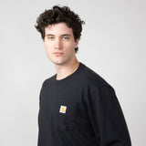 Carhartt Duck Graphic Heavyweight Pocket Long Sleeve T-Shirt for Men in Black