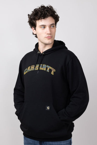 Carhartt Loose Fit Midweight Camo Logo Graphic Sweatshirt for Men in Black