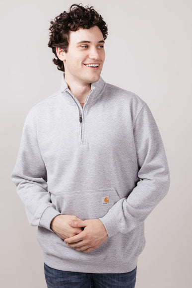 Carhartt Midweight Quarter Zip for Men in Heather Grey