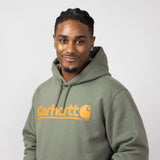 Carhartt Rain Defender Loose Fit Midweight Logo Graphic Sweatshirt for Men in Dusty Olive