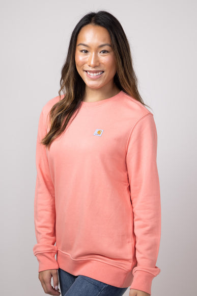 Carhartt Midweight Tencel Crewneck Sweatshirt for Women in Aged Coral