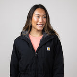 Carhartt Rain Defender Loose-Fit Lightweight Insulated Hooded Coat for Women in Black