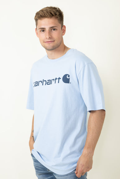 Carhartt Loose Fit Heavyweight Logo Graphic T-Shirt for Men in Blue