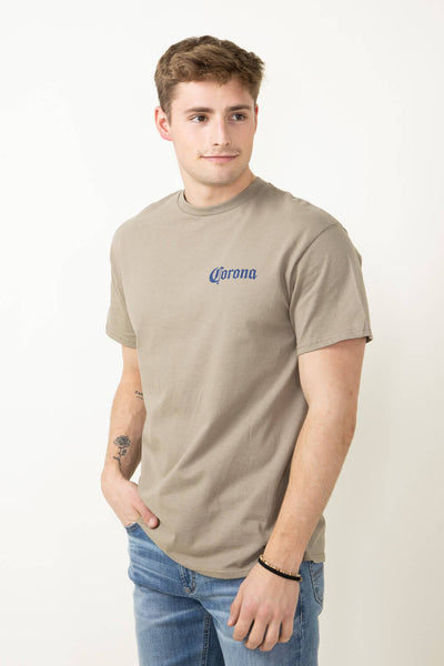 Corona Logo T-Shirt for Men in Brown | 35-311/335-29-KHAKI – Glik's