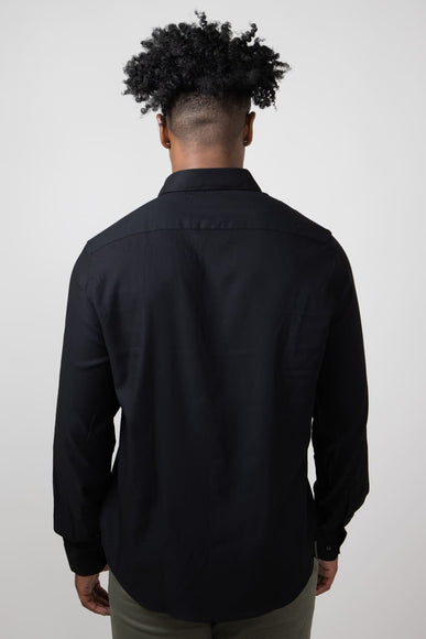 Denim & Flower Stretch Solid Shirt for Men in Black