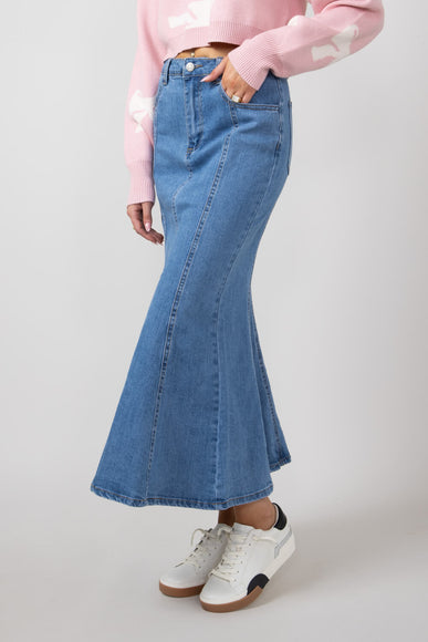 Denim Mermaid Maxi Skirt for Women