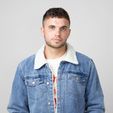 Denim Sherpa Lined Trucker Jacket for Men