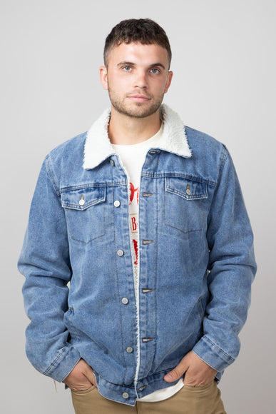 Denim Sherpa Lined Trucker Jacket for Men