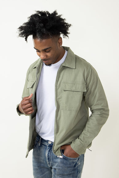 Denim & Flower Flap Pocket Jacket for Men in Green