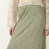 Ditsy Floral Midi Skirt for Women in Sage