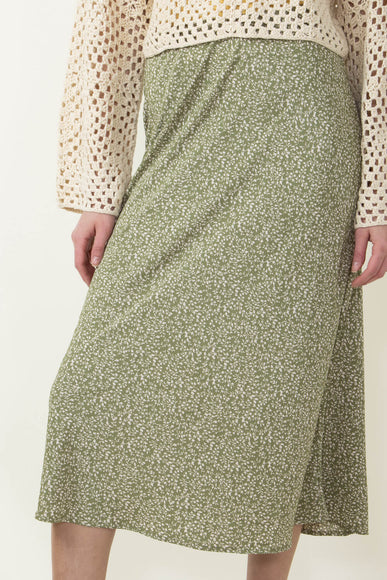 Ditsy Floral Midi Skirt for Women in Sage