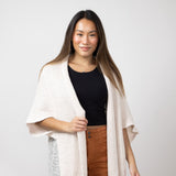 Elan Contrast Cardigan for Women in Off White