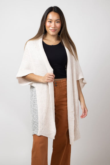 Elan Contrast Cardigan for Women in Off White