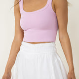 Elastic Waist Mini Skirt for Women in White