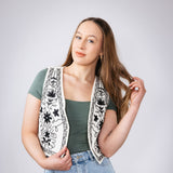 Embroidered Vest for Women in Cream