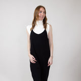  French Terry Onesie Jumpsuit for Women in Black 