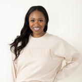 Hampton Embroidery Sweatshirt for Women in Cream