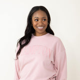 Hampton Embroidery Sweatshirt for Women in Pink