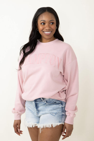 Hampton Embroidery Sweatshirt for Women in Pink