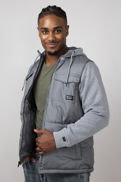 Hooded Vest Jacket for Men in Granite