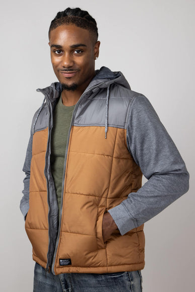 Hooded Vest Jacket for Men in Pumpkin Spice