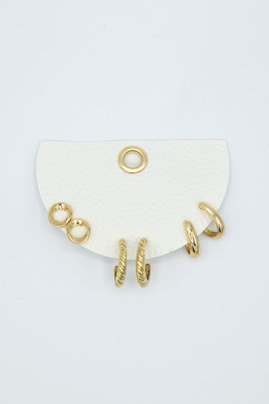 Hoop And Stud Earrings Set for Women in Gold