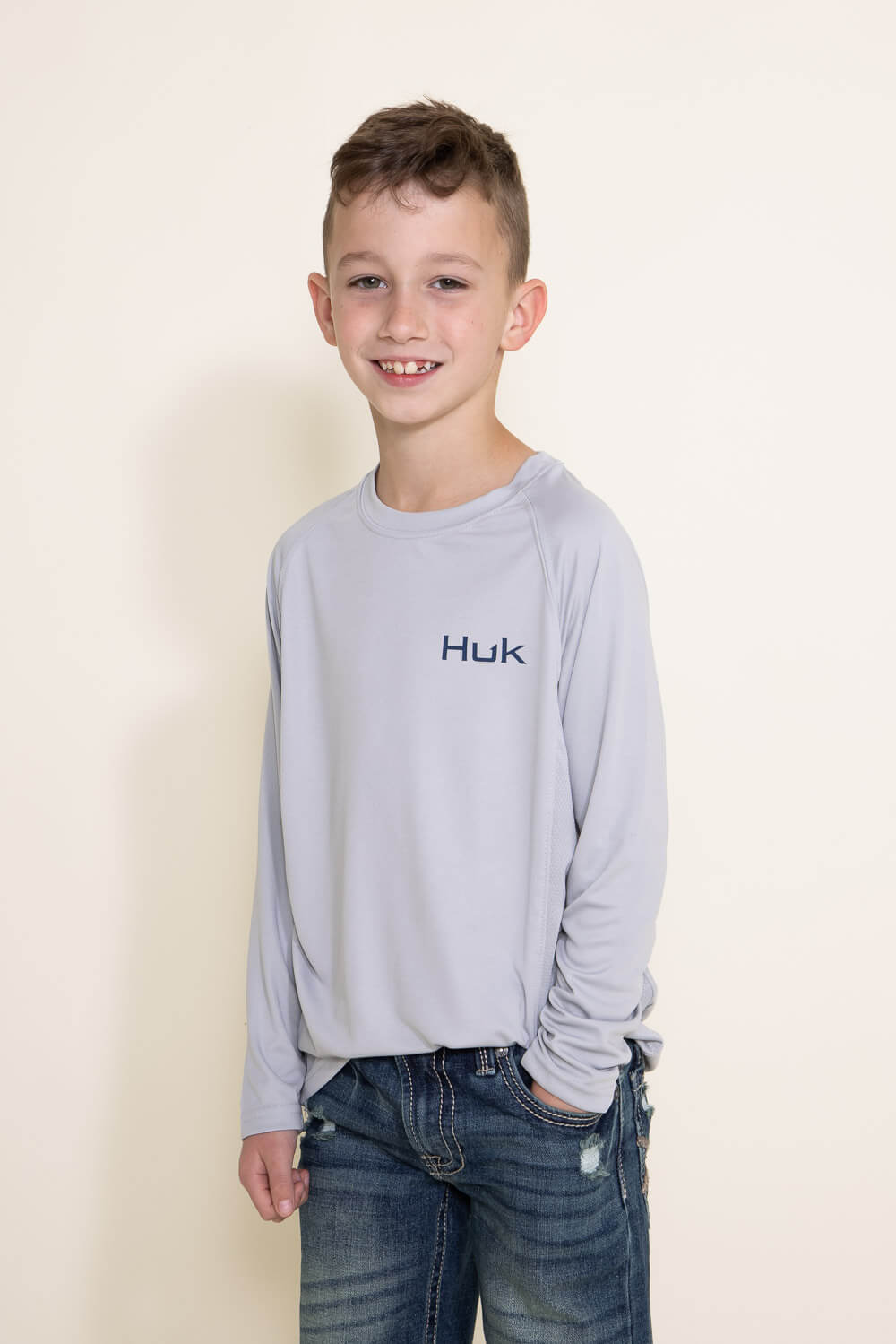 HUK Long Sleeve Youth Pursuit Solid Tee Shirt H7120091- CHOOSE