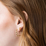 Square Bamboo Earrings for Women in Gold