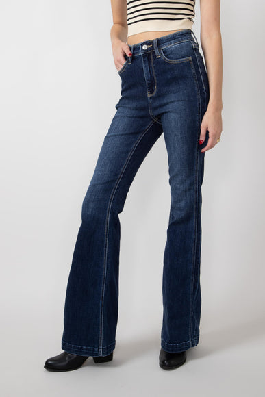 Judy Blue High Rise Angled Side Flare Jeans for Women