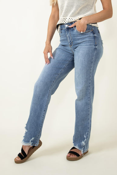 Judy Blue High Rise Straight Destructed Ankle Jeans for Women