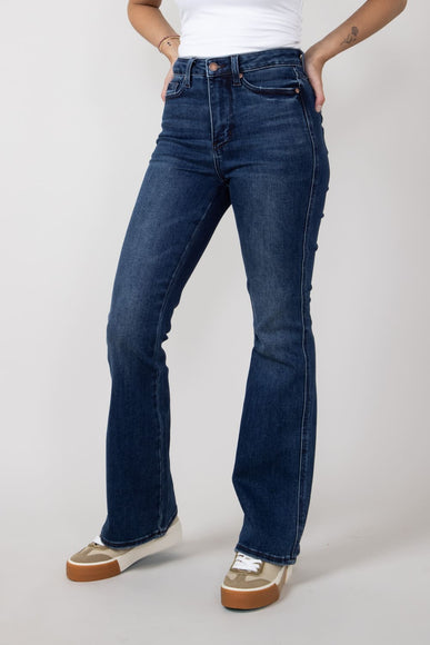 Judy Blue Embroidered Back Pocket Bootcut Jeans in Short for Women