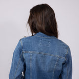 KanCan Frayed Hem Denim Jacket for Women