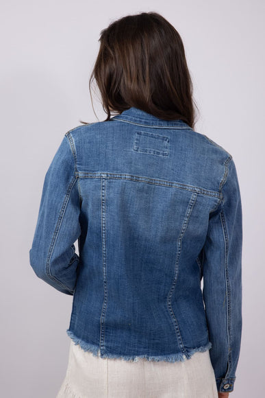 KanCan Frayed Hem Denim Jacket for Women