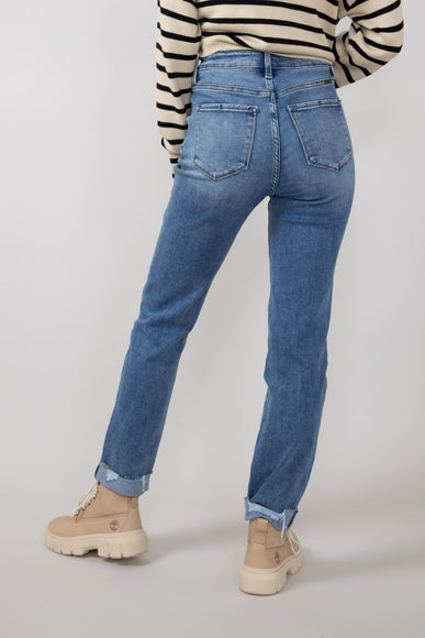 KanCan High Rise Cuffed Slim Straight Jeans for Women