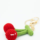 Knit Cherry Purse Charm in Gold