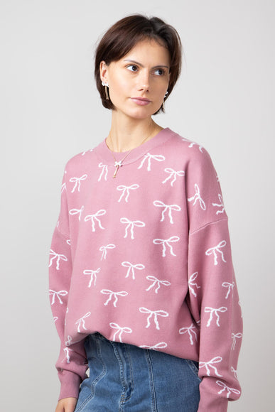 Bow Sweater for Women in Pink