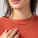 Cross Triple Necklace in Gold